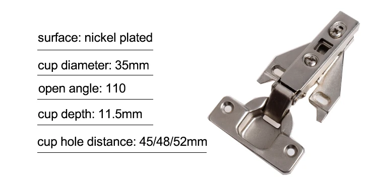 Furniture concealed clip on america door hinges