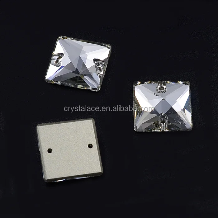 Pyramid sew on crystal rhinestones, square shape sew on glass stones
