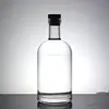 Same design different volume vodka bottle glass bottle with wooden cork top empty spirits bottle