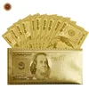 Factory Direct Sale High Quality 24K Gold Plated Banknote One Hundred Dollar Gold Banknote With Envelope Best Gift For Someone
