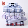 Yeemo OEM Custom Design Soft T/C Short Sleeve Mens Plaid / Stripe Casual Shirt Stocklot