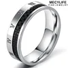 MECYLIFE Classic Stainless Steel Roman Numeral Ring For Man Titanium Numeral Ring