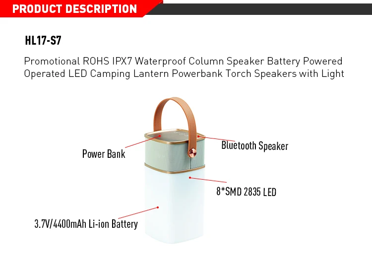 Promotional Rohs Ipx7 Waterproof Column Speaker Battery