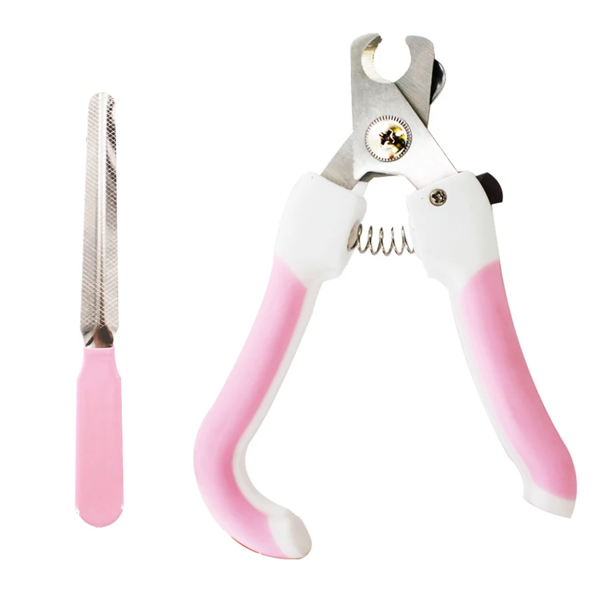 

Professional Grooming Stainless Steel Pet Toe Nail Scissors, White+blue/white+pink