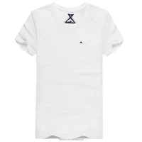 

New Custom logo O neck embroidered CVC white t shirt for men