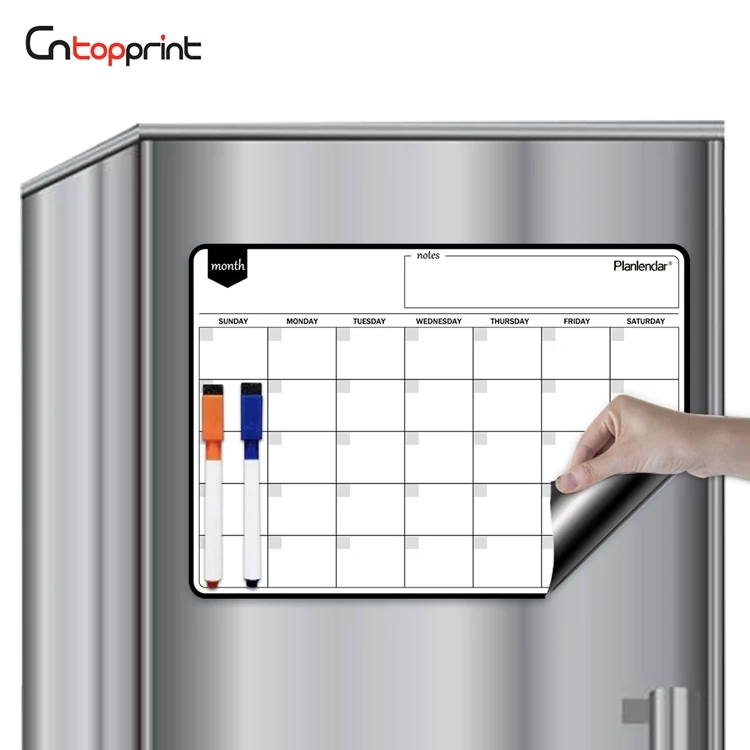 

Eco Friendly Dry Erase Monthly Magnetic Planner Sheet Soft Pvc Fridge Magnetic Whiteboard