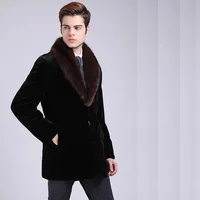 

Factory Chinchilla Faux Fur coat men With Collar With Great Price