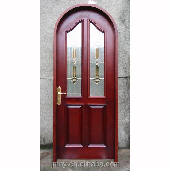 Puertas De Entrada Exterior De Madera De Estilo Americano Con Vidrio
