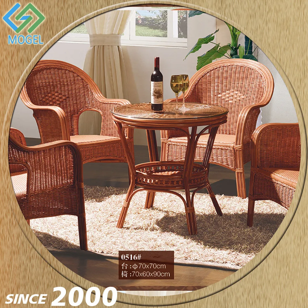 Foshan usine fantaisie canne chaise et une table pour café en ...
