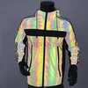 polyester rainbow reflective fabric for fashion clothing or jacket
