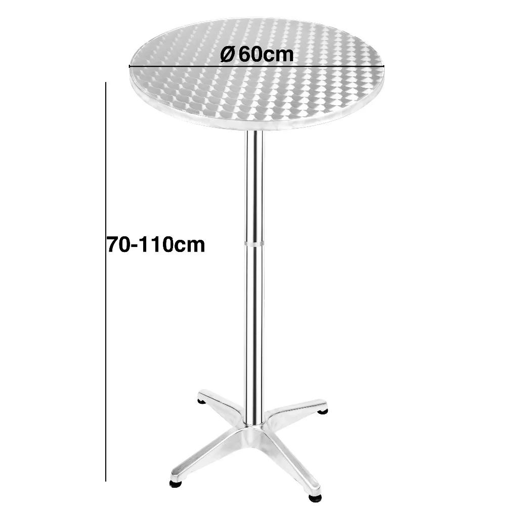 23.25'' / 60cm Adjustable Height Round Aluminum Indooroutdoor Bar