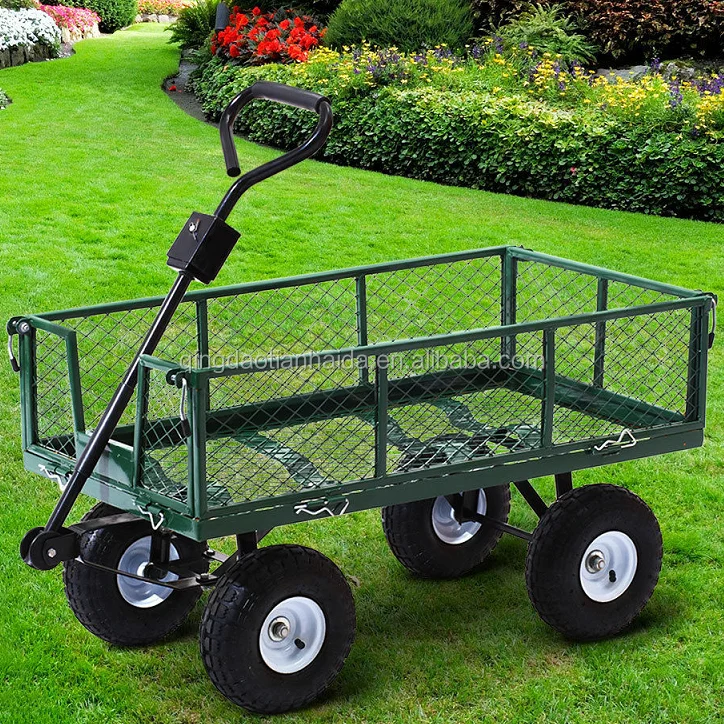 Tc1840h 550kg 10 Inch 4 Wheels Heavy Duty Steel Utility Mesh Garden