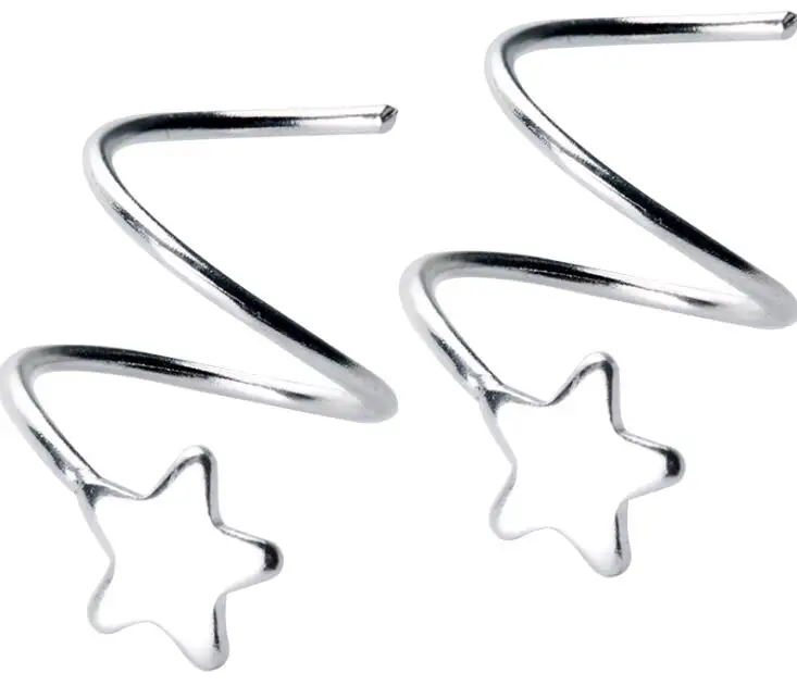 

SE104-013 Halo ladies simple 925 sterling silver spiral star earrings