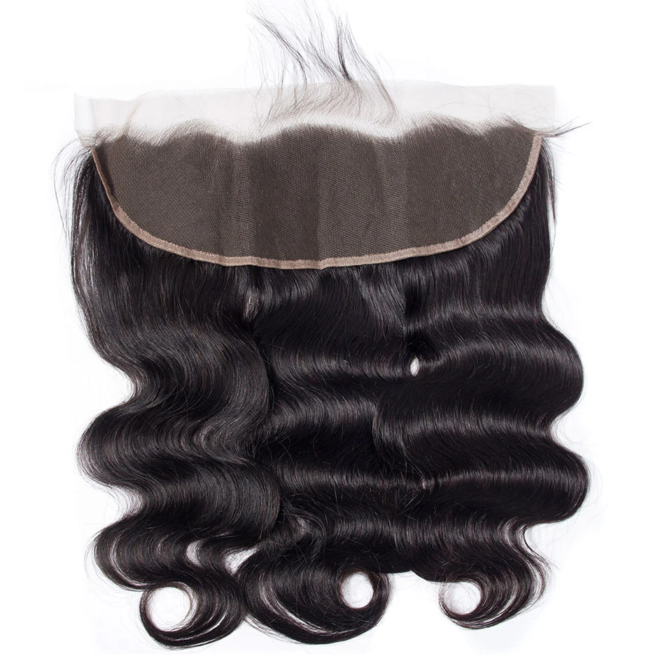 

Hottest seller 13x4 body wave brazilian lace frontal ear to ear hair closure, Natural color 1b