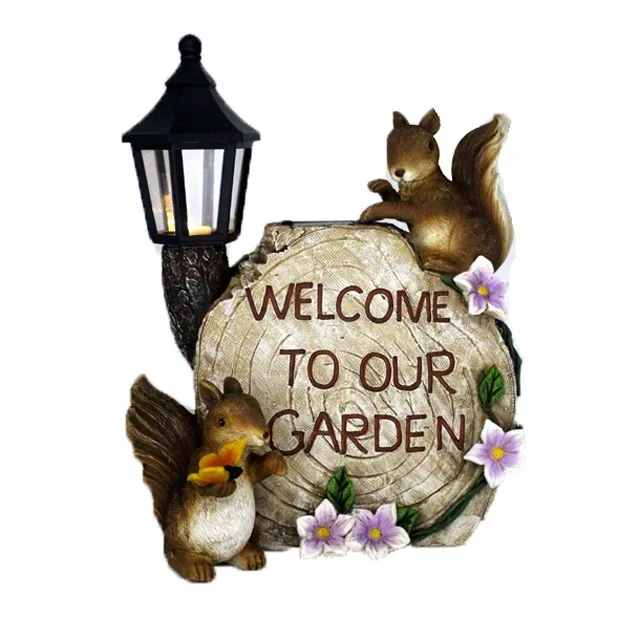 outdoor dog welcome statue