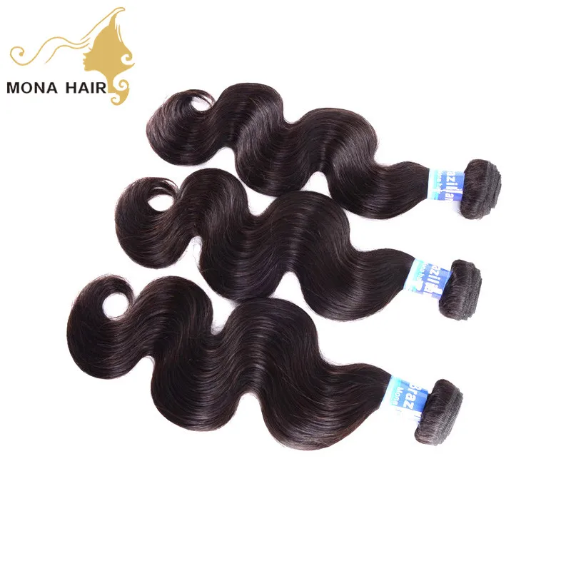 

Top Quality Raw Real Brazilian Body Wave brazilian hair bundles, Nature black(100% unprocessed)