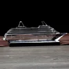 K9 crystal ship model 3d vessel model of crystal material for souvenir gifts