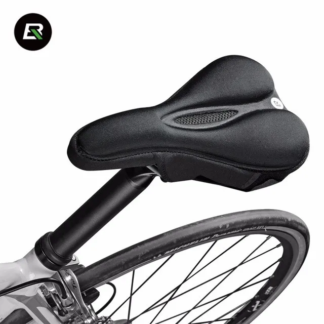 

ROCKBROS Bicycle Saddle Cover Soft Cushion Seat Match Breathable Anti-Slip Hollow Saddle Cover, Black