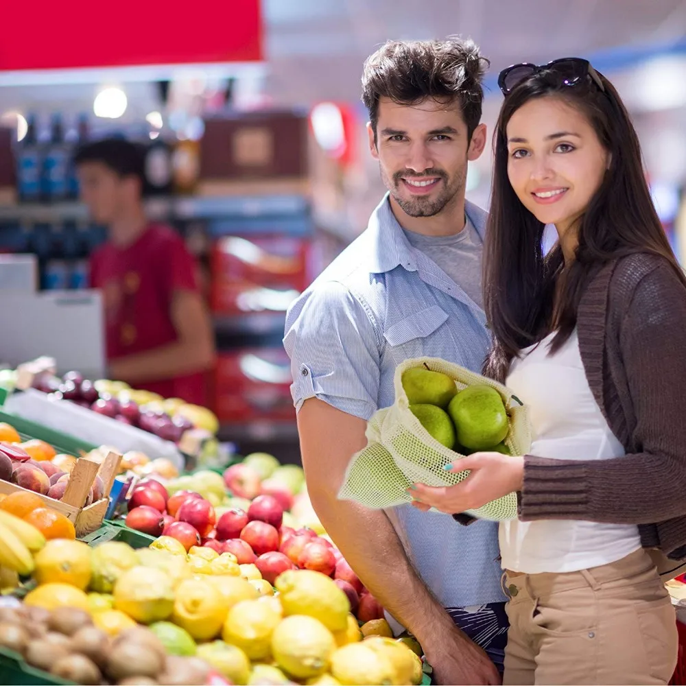 Simple Ecology Reusable Organic Cotton Mesh Bags,Grocery Shopping