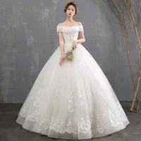 

Vestido De Novia 2019 New Summer Wedding Dress Frock Designs Off the Shoulder Bridal Gown Luxury Shinny Crystal Wedding Dress