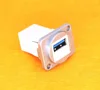 Flanged Panel Mounted USB 3.0 Coupler - Shielded Type A Connectors