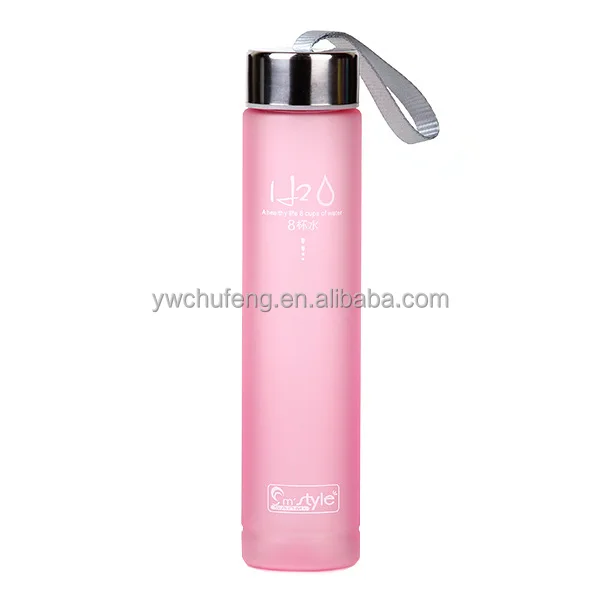 

Fashion 280ml Plastic BPA free Water Bottle Transparent Portable Outdoor Drink Bottles, 9 colors for choose