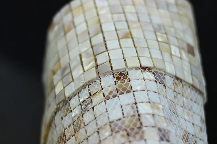 Natural Multicolour Mesh Backing Seamless Mother Of Pearl Abalone Seashell Mosaic Tile