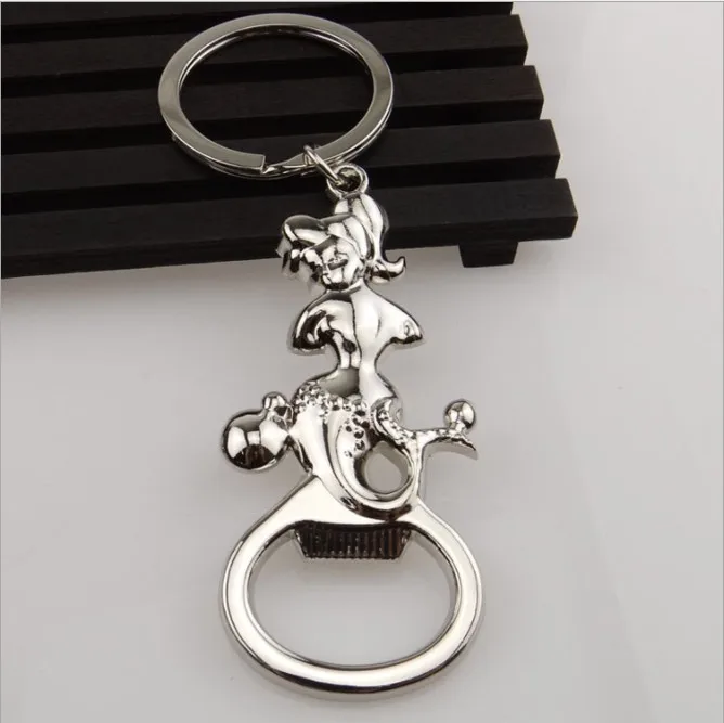 New Metal Mermaid Bottle Opener Keychain Creative Discounted