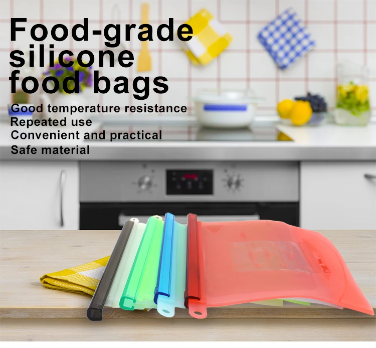 35oz Portable Ziplock Sandwich Fresh Storage Reusable Silicone Snack