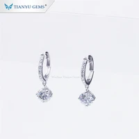 

tianyu gems jewelry wholesale price 925 sterling silver gold plated classic moissanite earring for ladies