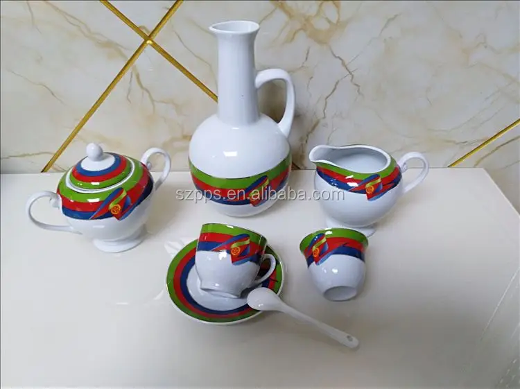 Eritrean Coffee Set With Traditional Design For Coffe Ceremony 22pcs