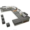 Modern Fabric Sectional Sofa 3 Seater Corner with Pillows Linen clothes L-Shape Couch with Extra Wide Chaise Lounge