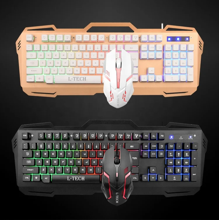 Waterproof Wired Semi Mechanical Keyboard and Mouse Gaming with Backlit and Multimedia KM6811