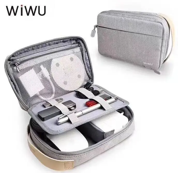 WIWU Manufacture Electronics Accessories Carry Case Travel Organizer Bag For Cable Earphone Power Bank Charger Digital Gear Bag