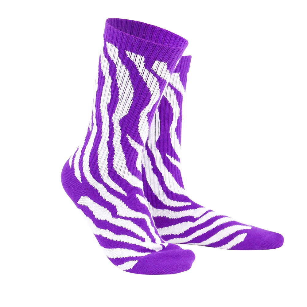Pair Of Print Socks Custom Vintage Zebra Pattern Socks