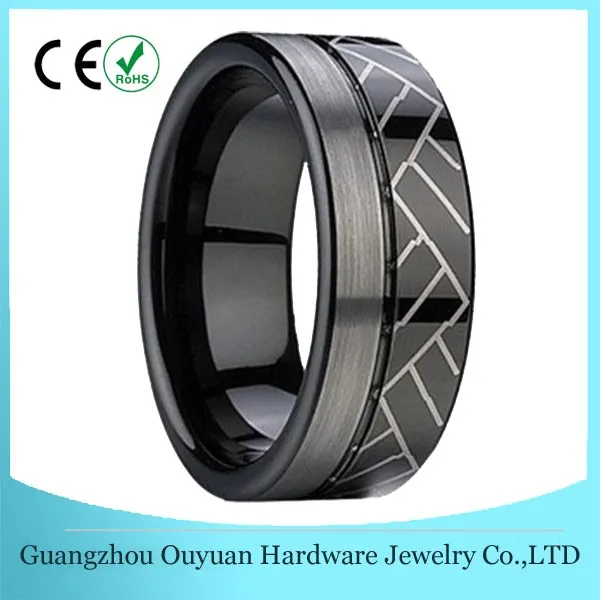 Black Free Engrave Masonic Rings Tungsten Carbide Mens Rings Hip Hop Jewelry