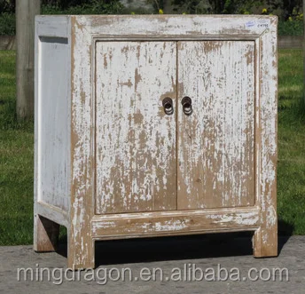 Chinese Antique Recycled Wood Distressed White Cabinet Buy