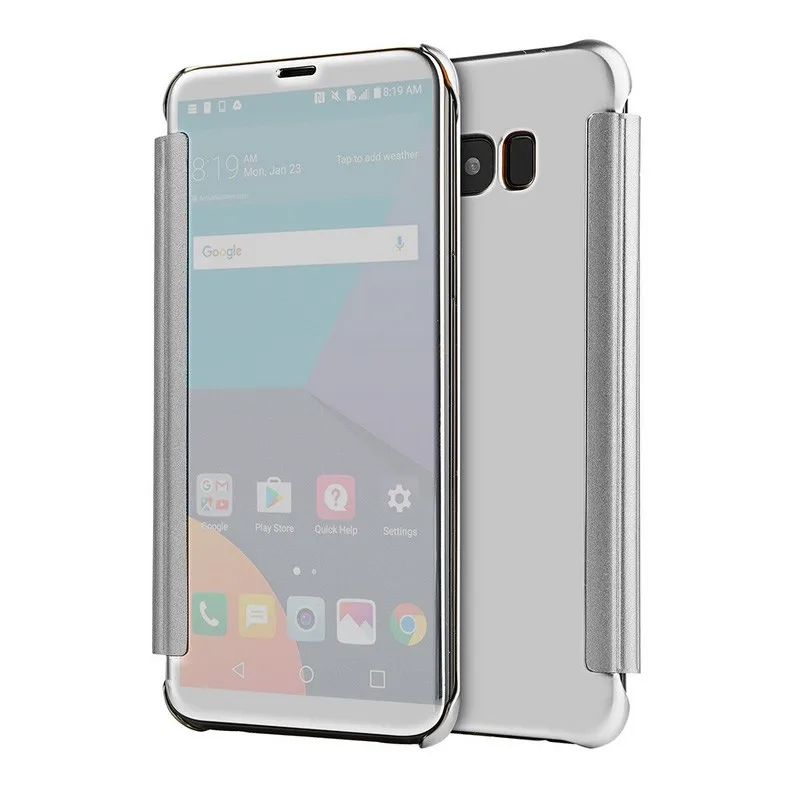 Luxury Plating Touch Sensitive Smart cover for Samsung Galaxy S7 S7edge S8 S8plus Clear View Flip Mirror Case