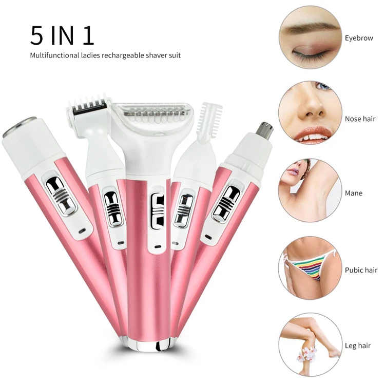 5 In 1 Waterproof Electric Shaver For Pubic Hair Women Bikini