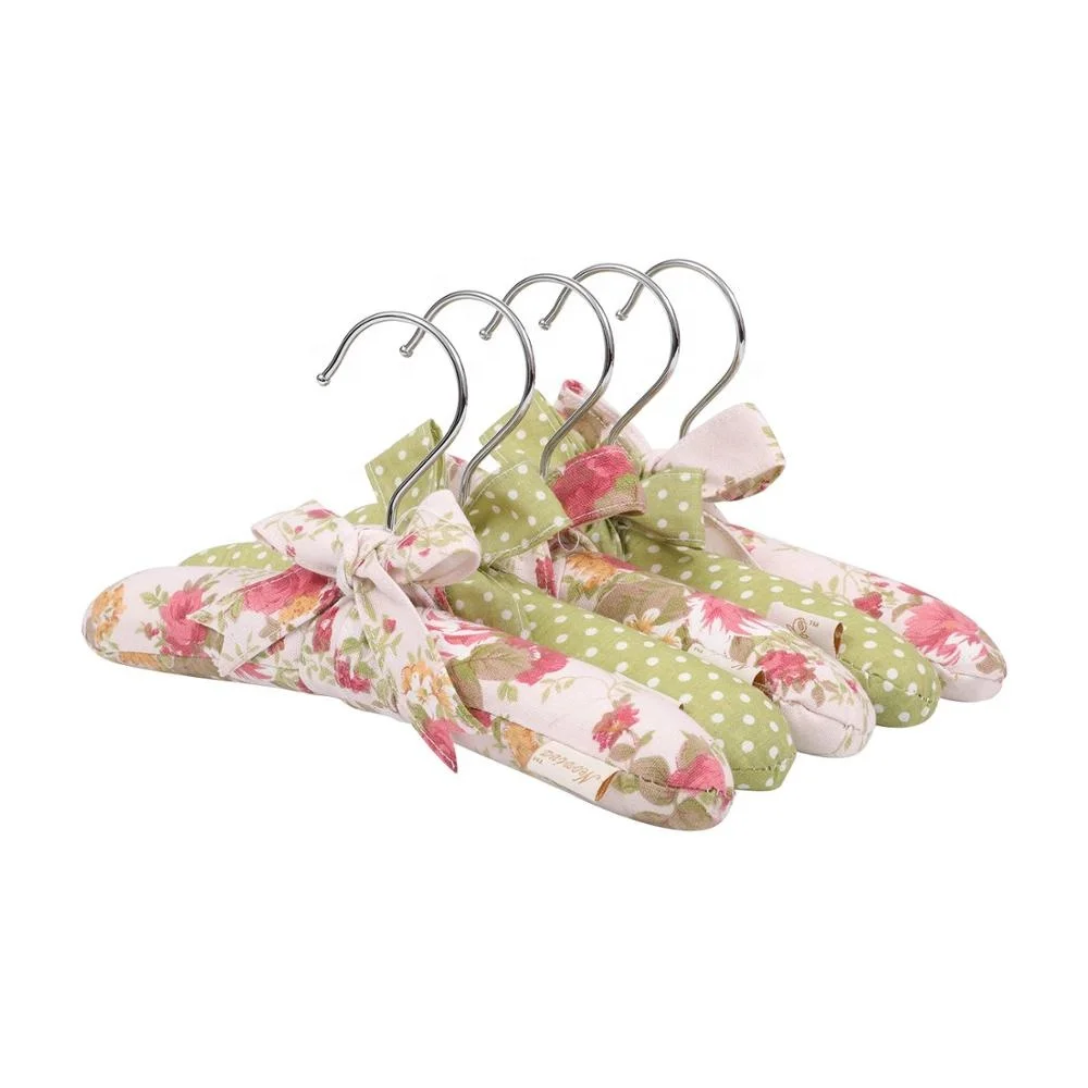 

Floral Quartz Pink Closet Hangers for Baby Clothing Satin Padded Hanger, Any color