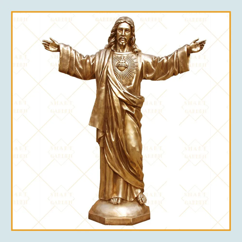 生命大小耶稣基督祝福雕像雕像青铜宗教花园雕塑出售