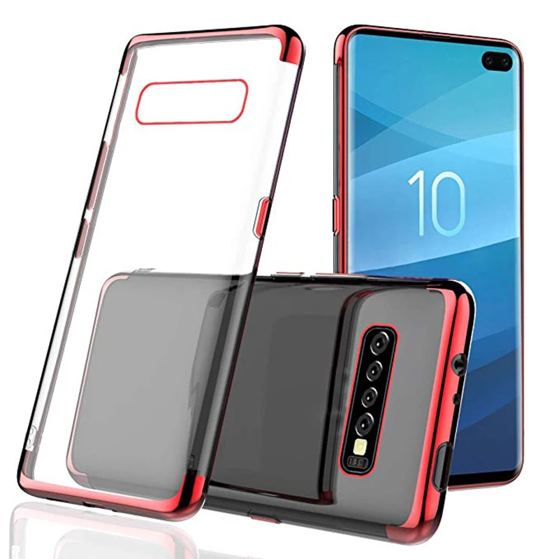 Clear Electroplate TPU Case For Samsung S10 plus Case Transparent For Samsung galaxy S10 plus Cover Cell Phone Accessories