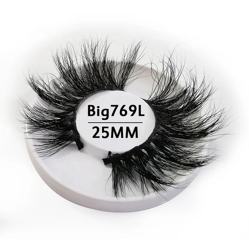 

Big769L-25 Grace Beauty Hot Selling Wholesale 25mm Mink Eyelashes Creat Your Own Logo, Natural black