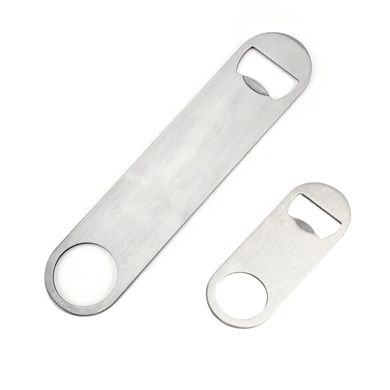 

Wholesales Blank Metal Beer Opener Heavy Duty Stainless Steel Flat Bar Bottle Opener, Steel color