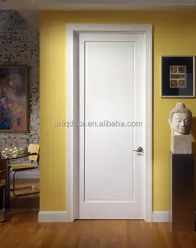 White Color Single Panel Mdf Wooden Door Simple Design Buy Single Panel Door Wood Carving Door Design Paint Grade Interior Doors Product On