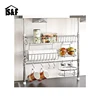 Extensible Telescopic Kitchen Storage Rack Paper Roll Holder And 4 Hooks