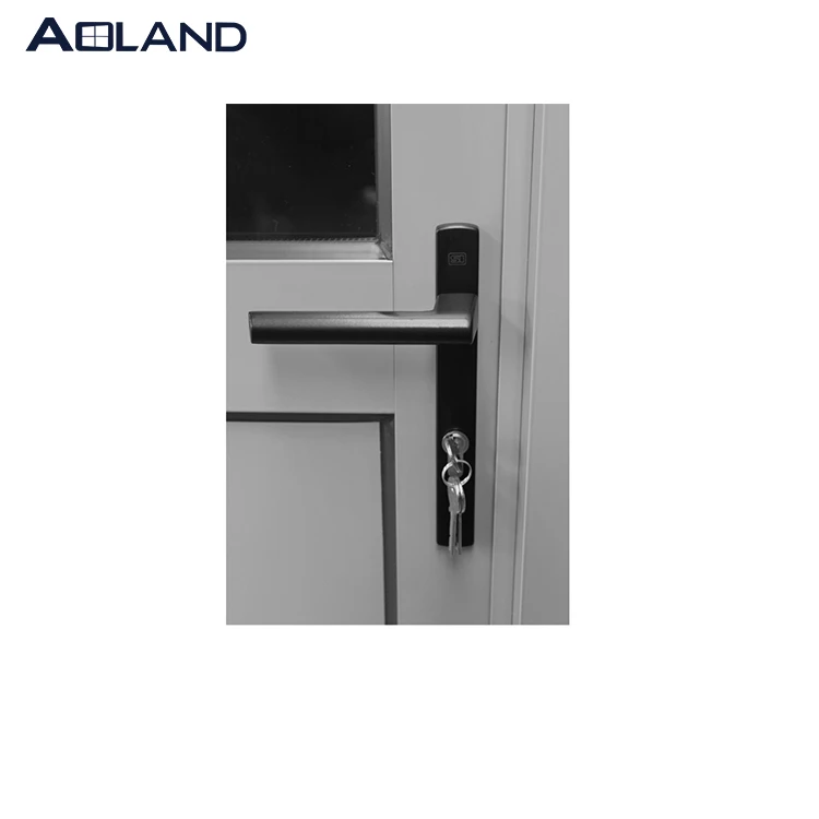 Panel aluminium hinged glass french high quality entry door