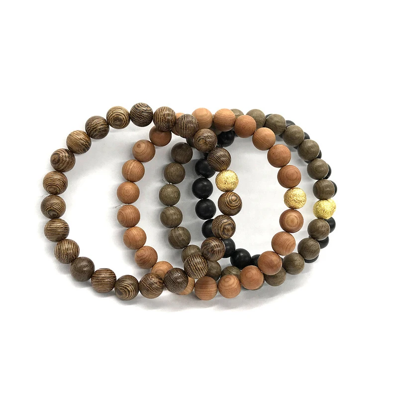 

Most Popular Jewelry 8MM Dark Wood Beads Tibetan Buddhist Wrist Mala Bracelet