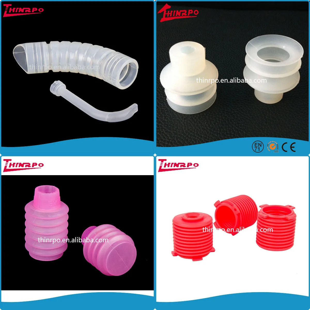 Customized Shock Absorber Molded Silicone Rubber Bellows Corrugated Expansion Joint