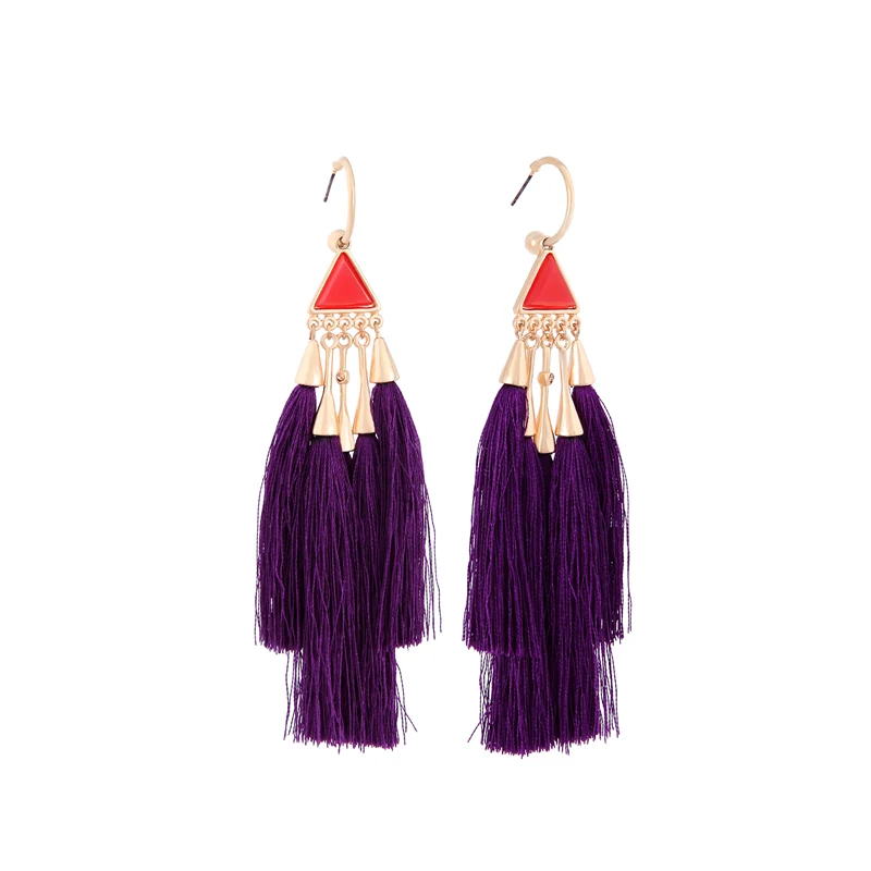 

ed00504c Aretes China Wholesale Bijoux Ladies Fashion Jewelry Cotton Tassel Earring Designs Earrings for Women, Purple